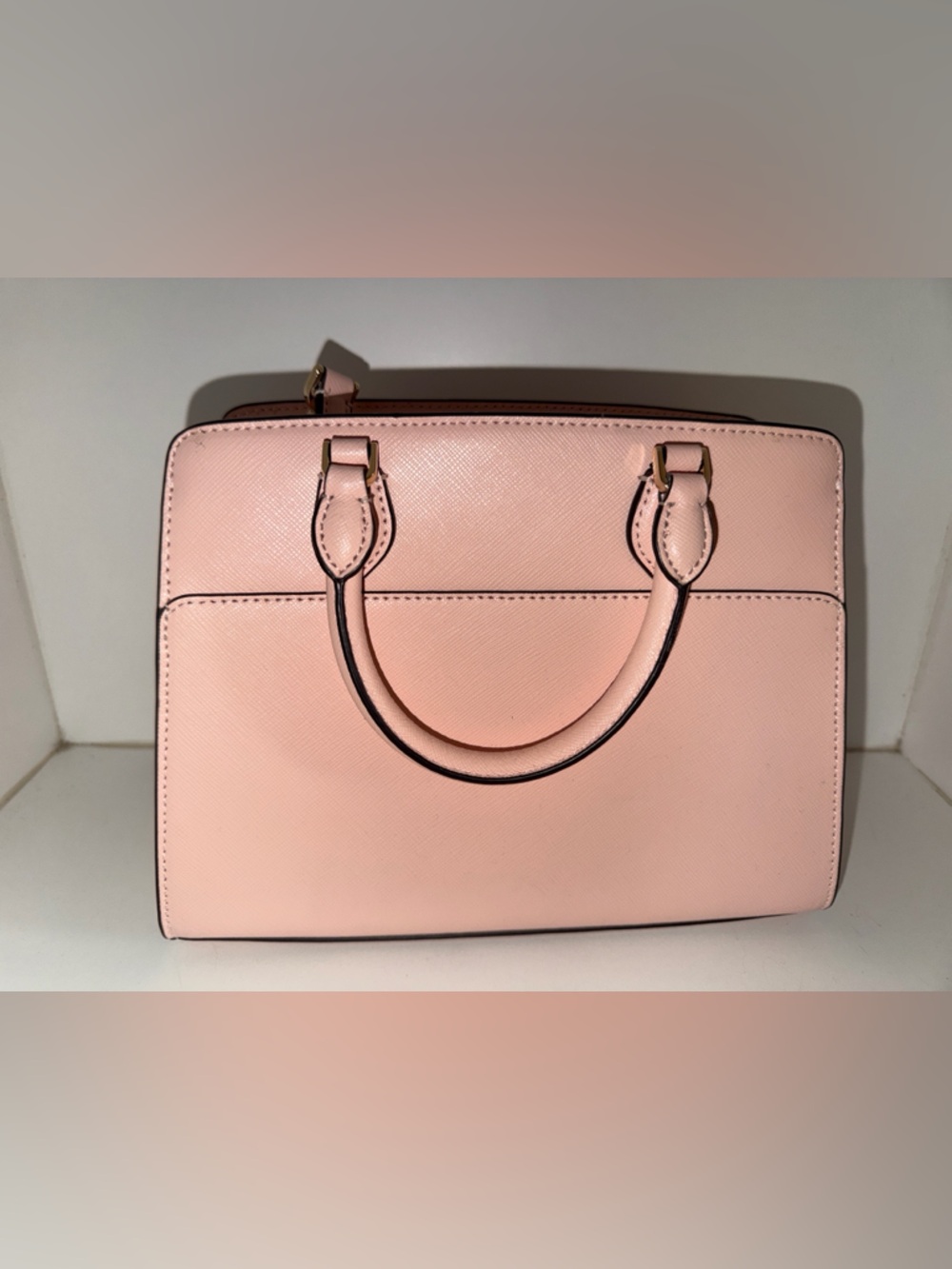Kate Spade Small Madison Pink Saffiano Satchel with Gold-Tone Accents - Picture 2 of 5